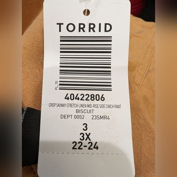Torrid Stretch Linen Pants, Mid-Rise Side Cinch Pant Gold size 3x NWT - Picture 8 of 9